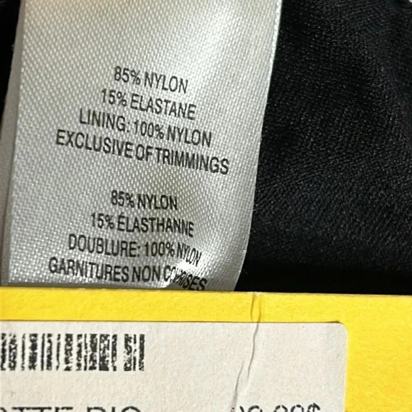 LOLE bikini bottom , women small. Black , striped , pleated , metal logo , NWT - Picture 7 of 10